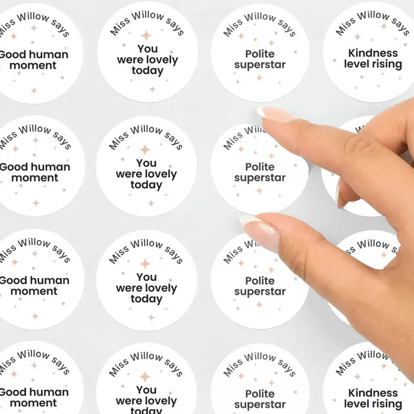 Personalised Pastel Confetti Kindness Stickers – Funny Teen Behaviour Reward Stickers - Sticksy Prints Australia