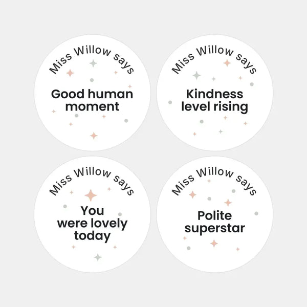 Personalised Pastel Confetti Kindness Stickers – Funny Teen Behaviour Reward Stickers - Sticksy Prints Australia