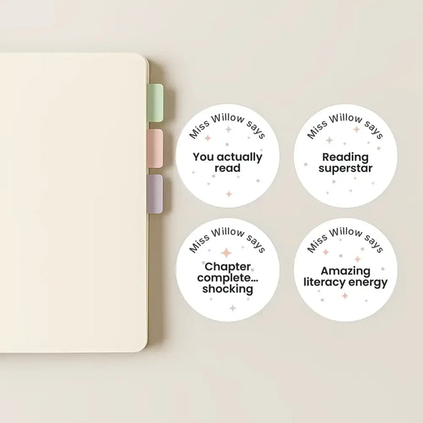 Personalised Pastel Confetti Reading Stickers – Funny Teen Literacy Reward Stickers - Sticksy Prints Australia