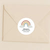 Personalised Pastel Rainbow Baby Shower Stickers – Scandi Boho Gender-Neutral Favour Labels - Sticksy Prints Australia