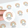 Personalised Pastel Rainbow Baby Shower Stickers with Stars – Scandi Boho Gender-Neutral Favour Labels - Sticksy Prints Australia