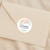 Personalised Peach Rose Bridal Shower Stickers – Custom Name & Date – Watercolour Floral Favour Labels