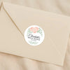 Personalised Peach Rose Bridal Shower Stickers – Custom Name & Date – Watercolour Floral Favour Labels - Sticksy Prints Australia
