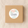 Personalised Peach Rose Bridal Shower Stickers – Custom Name & Date – Watercolour Floral Favour Labels