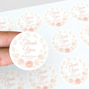 Personalised Peach Rose Petal Wedding Thank You Stickers – Custom Floral Favour Labels - Sticksy Prints Australia