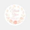 Personalised Peach Rose Petal Wedding Thank You Stickers – Custom Floral Favour Labels