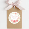Personalised Pink Rose Wedding Thank You Stickers – Custom Blush Floral Favour Labels - Sticksy Prints Australia