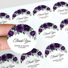 Personalised Plum Rose Wedding Thank You Stickers | Dark Floral Favour Labels - Sticksy Prints Australia