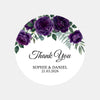 Personalised Plum Rose Wedding Thank You Stickers | Dark Floral Favour Labels