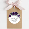 Personalised Plum Rose Wedding Thank You Stickers | Dark Floral Favour Labels - Sticksy Prints Australia