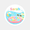 Personalised Pool Party Birthday Stickers for Kids | Custom Name Stickers