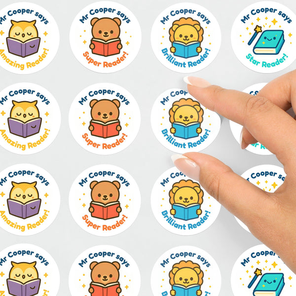 Personalised Reading & Literacy Teacher Reward Stickers – Custom Name Classroom Stickers