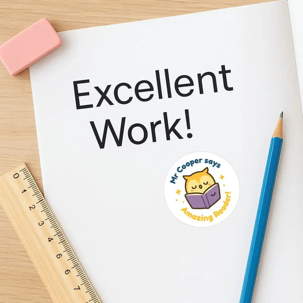 Personalised Reading & Literacy Teacher Reward Stickers – Custom Name Classroom Stickers - Sticksy Prints Australia
