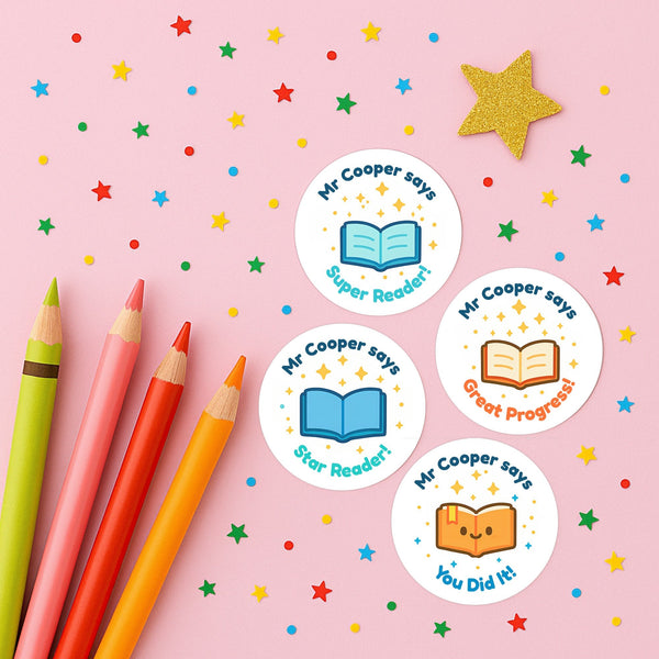 Personalised Reading Reward Stickers for Teachers – Book Literacy Stickers
