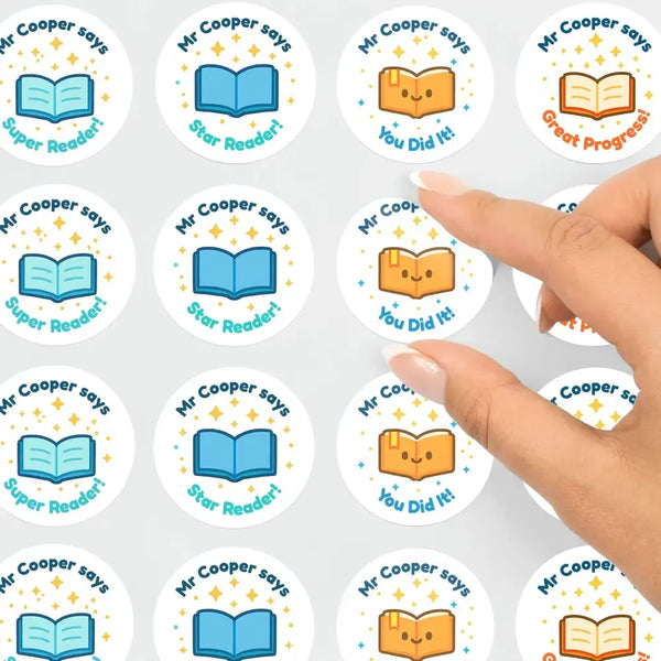 Personalised Reading Reward Stickers for Teachers – Book Literacy Stickers - Sticksy Prints Australia