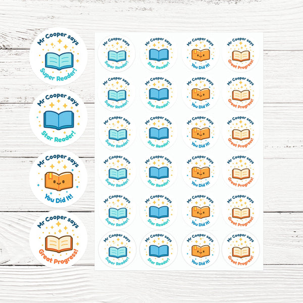 Personalised Reading Reward Stickers for Teachers – Book Literacy Stickers