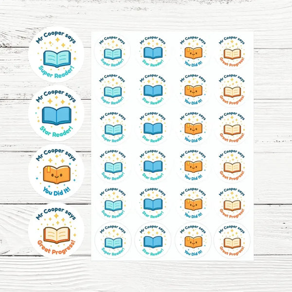 Personalised Reading Reward Stickers for Teachers – Book Literacy Stickers - Sticksy Prints Australia