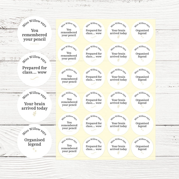 Personalised Sarcastic Behaviour Stickers for Teens – Minimalist Teacher Reward Stickers