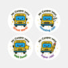 Personalised School Bus Teacher Reward Stickers – Custom Name Classroom Stickers - Sticksy Prints Australia