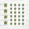 Personalised School Bus Teacher Reward Stickers – Custom Name Classroom Stickers - Sticksy Prints Australia