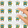 Personalised School Bus Teacher Reward Stickers – Custom Name Classroom Stickers - Sticksy Prints Australia