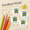 Personalised School Bus Teacher Reward Stickers – Custom Name Classroom Stickers