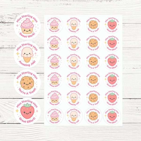 Personalised Sweet Treats Teacher Reward Stickers