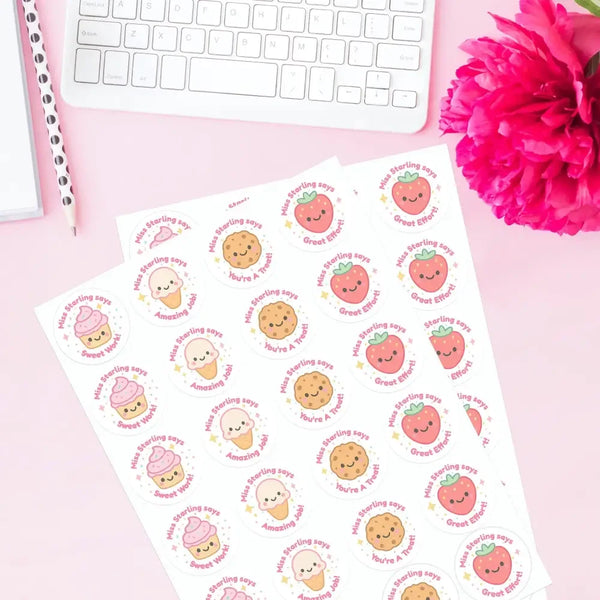 Personalised Sweet Treats Teacher Reward Stickers - Sticksy Prints Australia