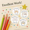 Personalised Teacher Reward Stickers Boho Rainbow Labels - Sticksy Prints Australia