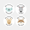 Personalised Teacher Reward Stickers Custom Name Label Cute Pastel Animals