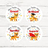 Personalised Teacher Reward Stickers Custom Name Label Tasmanian Tiger Thylacine - Sticksy Prints Australia