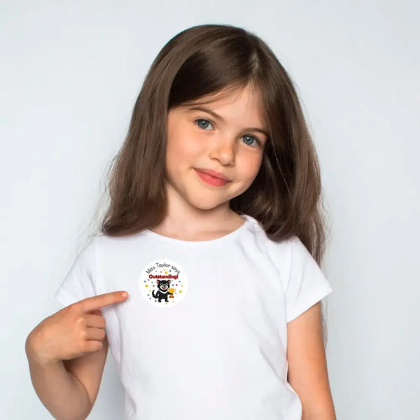 Personalised Teacher Reward Stickers Custom Name Label Tasmanian Devil - Sticksy Prints Australia