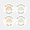 Personalised Teacher Reward Stickers – Hand-Drawn Pastel Rainbow Classroom Praise Labels