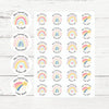 Personalised Teacher Reward Stickers Labels Pastel Rainbow & Shooting Star Set