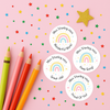 Personalised Teacher Reward Stickers – Pastel Rainbow Positive Classroom Labels