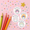Personalised Teacher Reward Stickers Pastel Rainbow Set