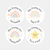 Personalised Teacher Reward Stickers – Pastel Rainbow & Star Classroom Praise Labels