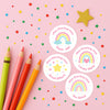 Personalised Teacher Reward Stickers – Pastel Rainbow & Star Classroom Motivation Labels