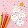 Personalised Teacher Reward Stickers – Pastel Rainbow & Star Classroom Praise Labels Set - Sticksy Prints Australia