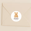 Personalised Teddy Bear Baby Shower Stickers – Neutral Beige Watercolour Favour Labels