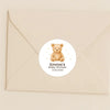 Personalised Teddy Bear Baby Shower Stickers – Neutral Beige Watercolour Favour Labels - Sticksy Prints Australia