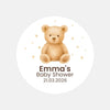 Personalised Teddy Bear Baby Shower Stickers – Neutral Beige Watercolour Favour Labels - Sticksy Prints Australia