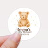 Personalised Teddy Bear Baby Shower Stickers – Neutral Beige Watercolour Favour Labels