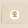 Personalised Teddy Bear Baby Shower Stickers with Greenery – Neutral Watercolour Favour Labels - Sticksy Prints Australia