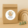 Personalised Teddy Bear Baby Shower Stickers with Greenery – Neutral Watercolour Favour Labels - Sticksy Prints Australia