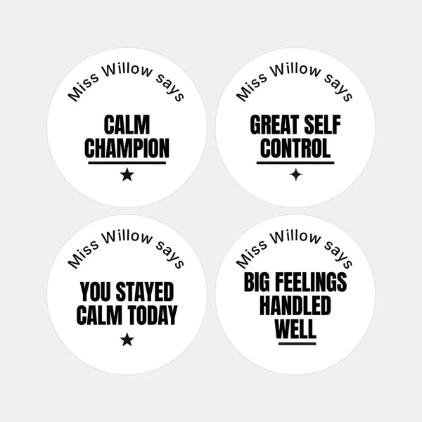 Personalised Teen Calm & Wellbeing Stickers – Minimalist Emotional Regulation Reward Labels - Sticksy Prints Australia