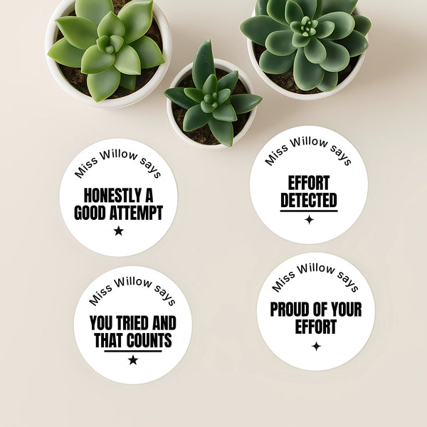 Personalised Teen Effort Stickers – Minimalist Bold Teacher Reward Stickers