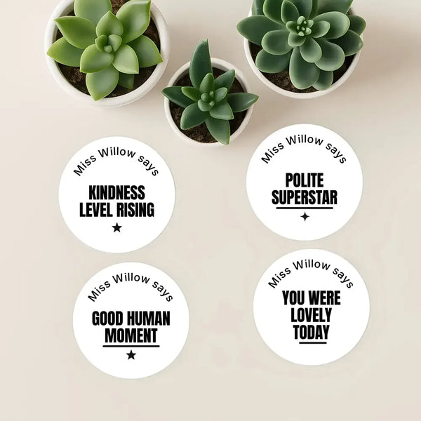 Personalised Teen Kindness Stickers – Minimalist Funny Teacher Reward Labels - Sticksy Prints Australia