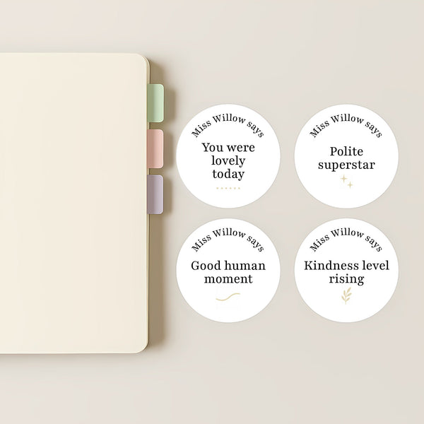 Personalised Teen Kindness Stickers – Minimalist Positive Behaviour Reward Stickers for Teachers