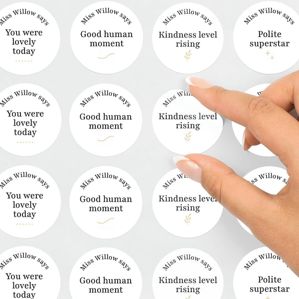 Personalised Teen Kindness Stickers – Minimalist Positive Behaviour Reward Stickers for Teachers